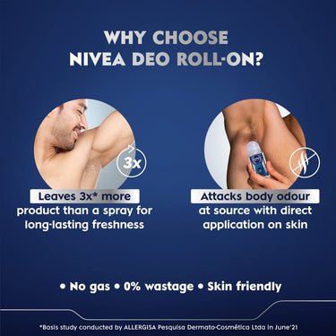 Nivea Women Deodorant Roll On, Pearl & Beauty Radiance For Eventoned Smooth & Beautiful Underarms, 50ml&Nivea Fresh Active Deodorant Roll On For Men, 50ml